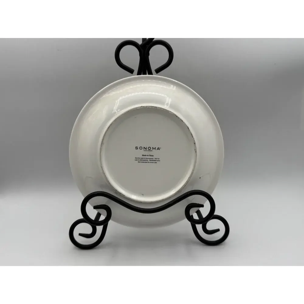 Sonoma Set of 4 Lifestyle Painted Fruit Pattern Ceramic Salad Plates, Pre-owned